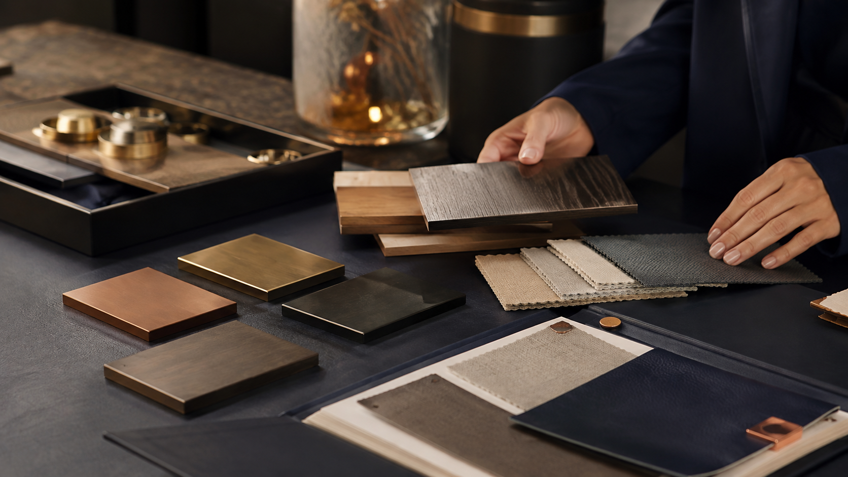 Commercial material samples being evaluated